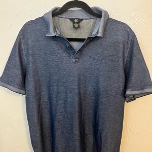 Calvin Klein Men's Heathered Navy Polo Shirt